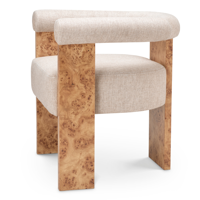Scaun dining Percy maro deschis, furnir de nuante de lemn, loki natural |W. 67 | D. 62 | H. 69.5 | SD. 50 | SW. 44 | SH. 50 | AH. 69.5 cm [3]