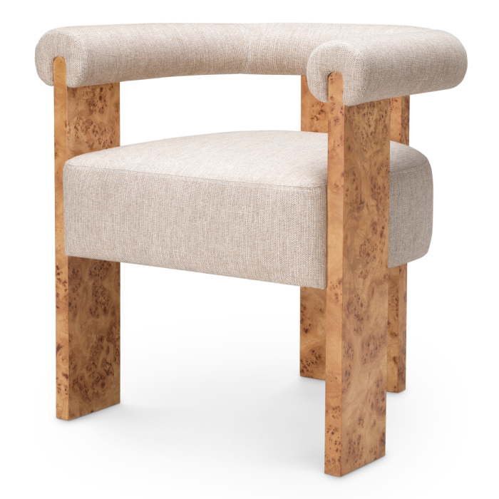 Scaun dining Percy maro deschis, furnir de nuante de lemn, loki natural |W. 67 | D. 62 | H. 69.5 | SD. 50 | SW. 44 | SH. 50 | AH. 69.5 cm [2]