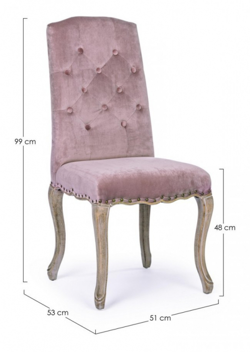 Scaun Diva, Lemn, Roz, 51x53x99 [2]