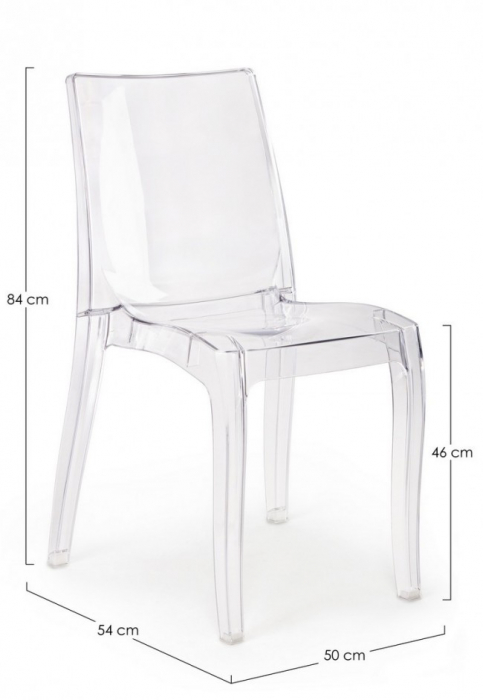 Scaun Drover, Policarbonat, Transparent, 50x54x84 cm [2]