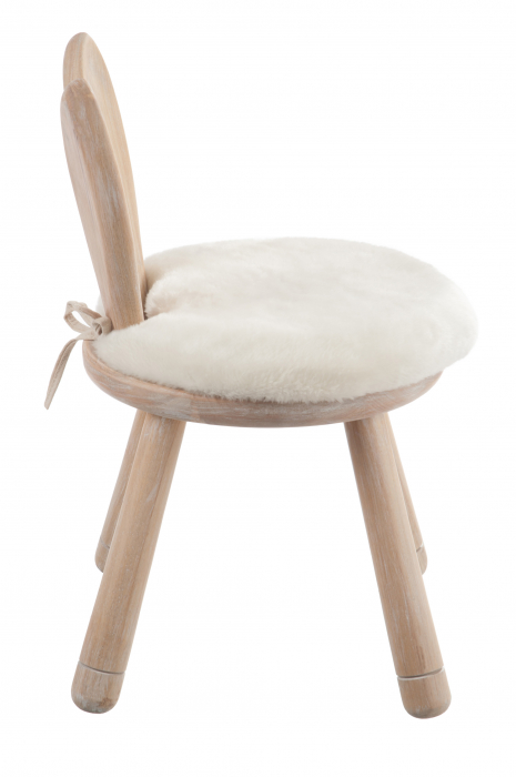 Scaun Ear Rabbit, Lemn, Alb/Natural, 16.5x16.5x29 cm [3]