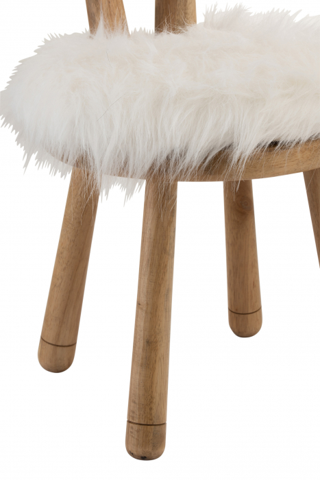 Scaun Ear Sheep, Lemn/Blana, Maro/Natural, 36x36x56 cm [6]