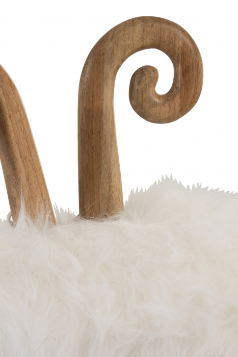 Scaun Ear Sheep, Lemn/Blana, Maro/Natural, 36x36x56 cm [8]