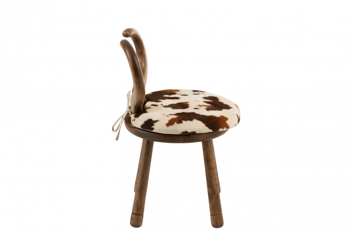 Scaun Ears Cow, Lemn/Blana, Maro/Natural, 36x36x58 cm [4]