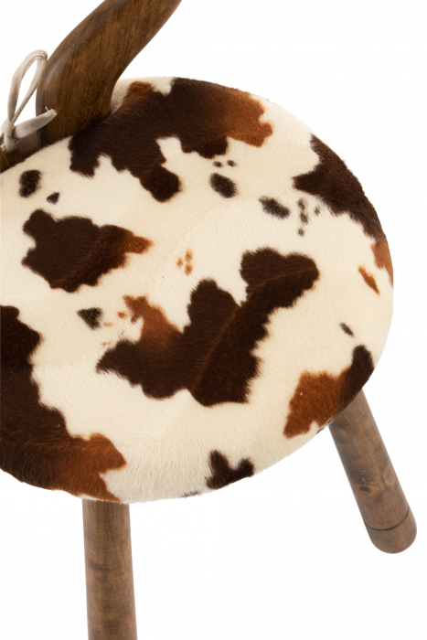 Scaun Ears Cow, Lemn/Blana, Maro/Natural, 36x36x58 cm [7]