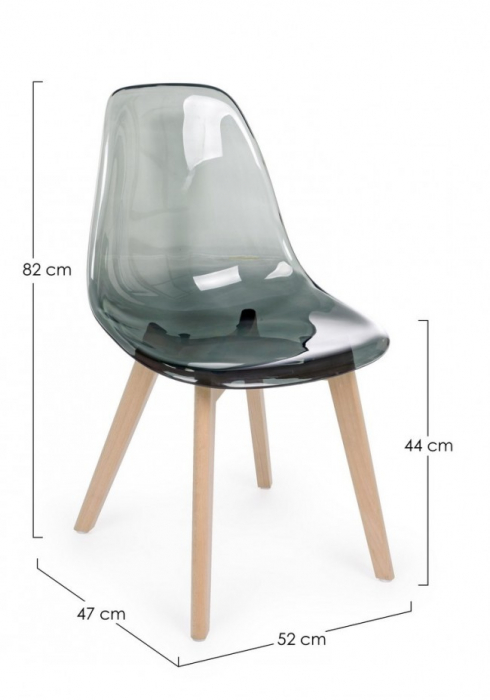 Scaun Easy, Plastic, Gri, 52x47x82 cm  [2]
