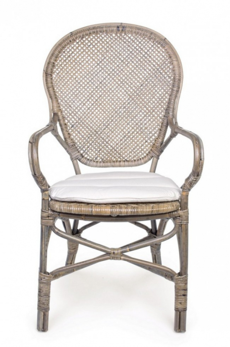 Scaun Edelina , Ratan, Gri, 55x62x96 [3]