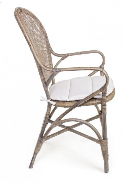 Scaun Edelina , Ratan, Gri, 55x62x96 [4]
