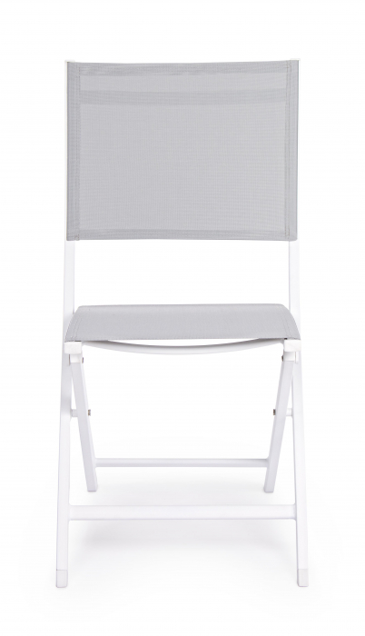 Scaun Elin LH30, Aluminiu/Poliester, Gri/Alb, 47x57x88 cm [2]