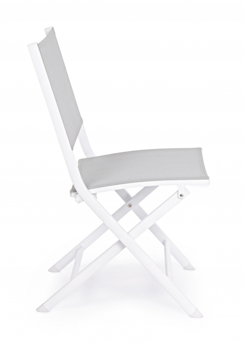 Scaun Elin LH30, Aluminiu/Poliester, Gri/Alb, 47x57x88 cm [3]