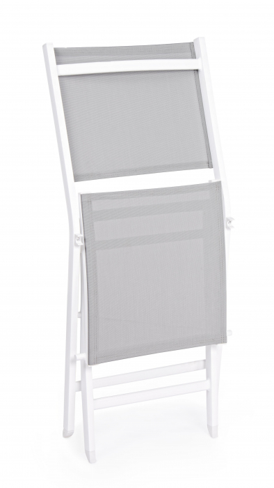Scaun Elin LH30, Aluminiu/Poliester, Gri/Alb, 47x57x88 cm [4]