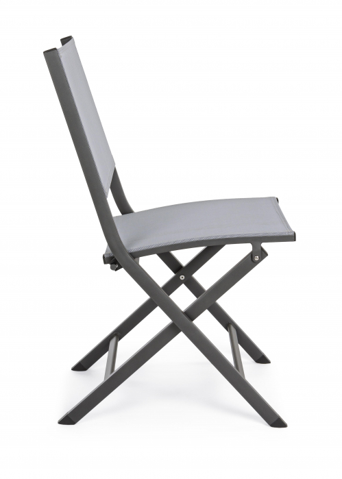 Scaun Elin LH32, Aluminiu/Poliester, Gri/Negru, 47x57x88 cm [8]
