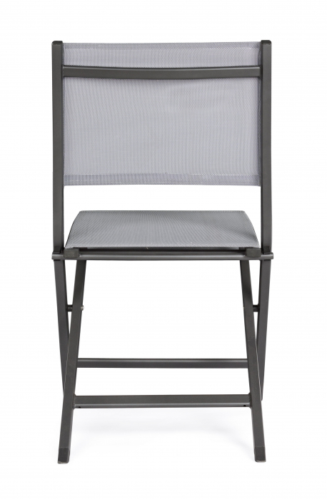 Scaun Elin LH32, Aluminiu/Poliester, Gri/Negru, 47x57x88 cm [3]