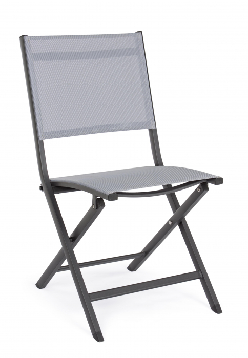 Scaun Elin LH32, Aluminiu/Poliester, Gri/Negru, 47x57x88 cm [2]