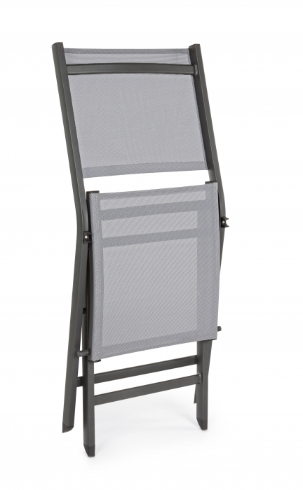 Scaun Elin LH32, Aluminiu/Poliester, Gri/Negru, 47x57x88 cm [7]