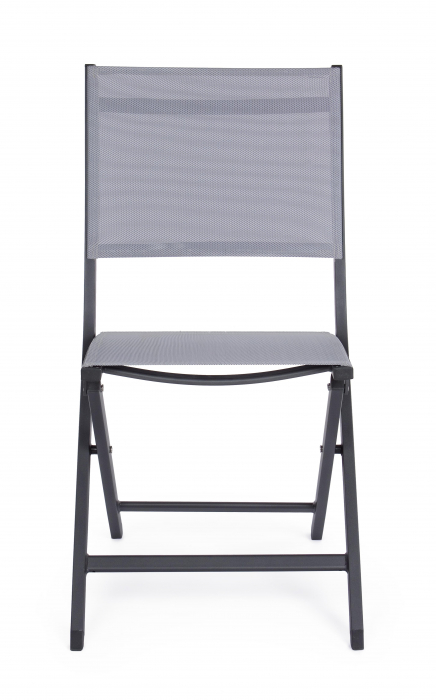 Scaun Elin LH32, Aluminiu/Poliester, Gri/Negru, 47x57x88 cm [9]