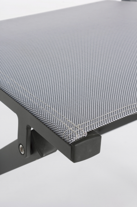 Scaun Elin LH32, Aluminiu/Poliester, Gri/Negru, 47x57x88 cm [5]