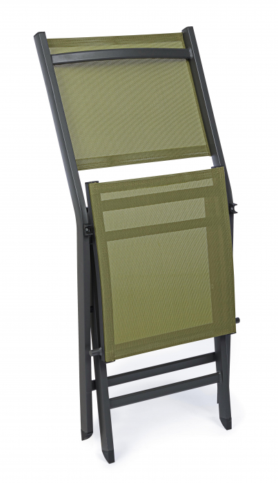 Scaun Elin LH32, Aluminiu/Poliester, Negru/Verde, 47x57x88 cm [4]