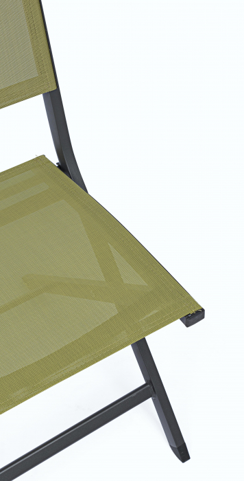 Scaun Elin LH32, Aluminiu/Poliester, Negru/Verde, 47x57x88 cm [6]