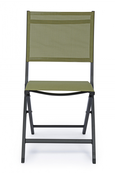 Scaun Elin LH32, Aluminiu/Poliester, Negru/Verde, 47x57x88 cm [3]