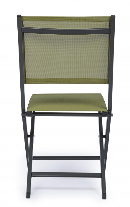 Scaun Elin LH32, Aluminiu/Poliester, Negru/Verde, 47x57x88 cm [7]