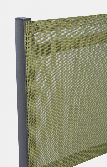 Scaun Elin LH32, Aluminiu/Poliester, Negru/Verde, 47x57x88 cm [5]
