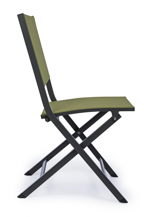 Scaun Elin LH32, Aluminiu/Poliester, Negru/Verde, 47x57x88 cm [2]