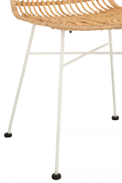 Scaun Ema, Ratan/Metal, Natural/Alb, 54x45x90 cm [5]