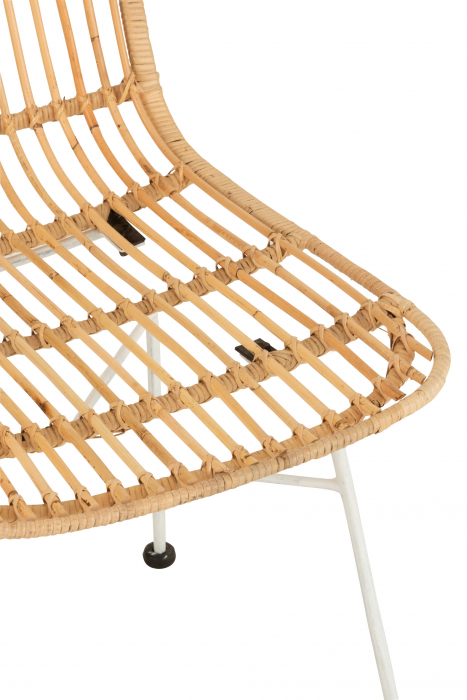 Scaun Ema, Ratan/Metal, Natural/Alb, 54x45x90 cm [6]