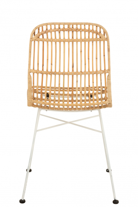 Scaun Ema, Ratan/Metal, Natural/Alb, 54x45x90 cm [4]