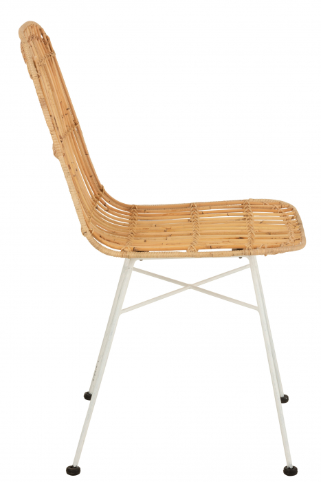 Scaun Ema, Ratan/Metal, Natural/Alb, 54x45x90 cm [3]