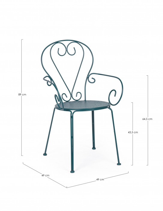 Scaun Etienne, Aluminiu/Poliester, Albastru, 49x49x89 cm [5]