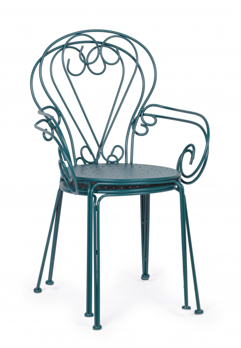 Scaun Etienne, Aluminiu/Poliester, Albastru, 49x49x89 cm [6]
