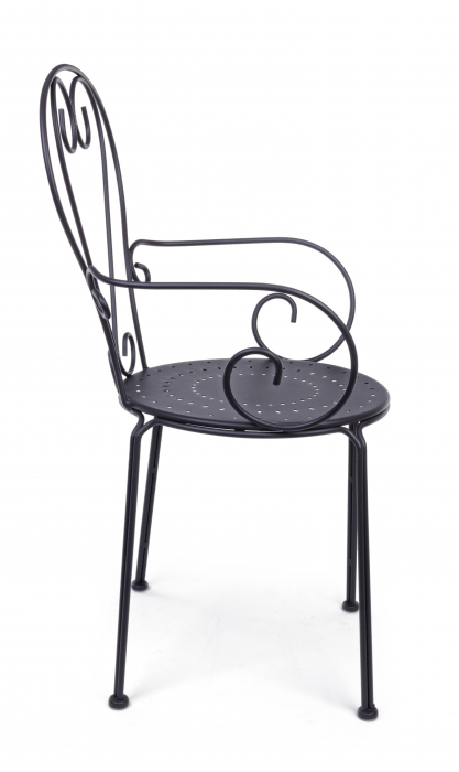 Scaun Etienne, Otel inoxidabil, Negru, 49x49x89 cm [7]
