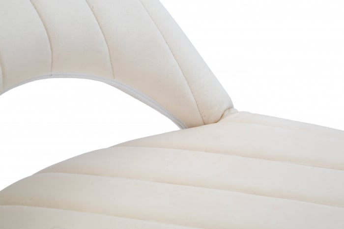 Scaun Flex, SET 2 buc, Lemn/MDF/Burete/Catifea/Fier, Crem/Auriu, 75x51x28 cm [4]