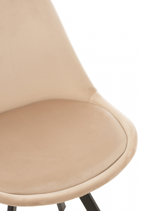 Scaun Helene, Textil/Metal, Bej/Negru, 55x49x84 cm [3]