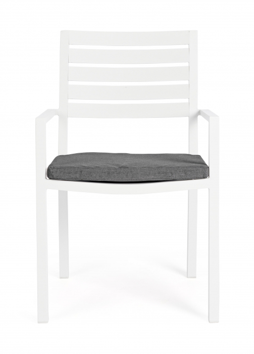 Scaun Helina LD30, Aluminiu/Poliester, Alb/Negru, 55x56.5x86.5 cm [2]