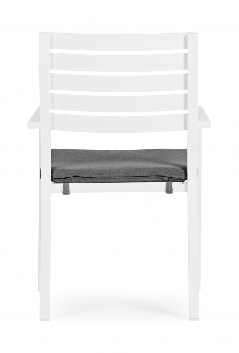 Scaun Helina LD30, Aluminiu/Poliester, Alb/Negru, 55x56.5x86.5 cm [5]