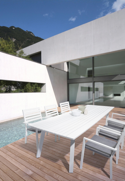 Scaun Helina LD30, Aluminiu/Poliester, Alb/Negru, 55x56.5x86.5 cm [8]