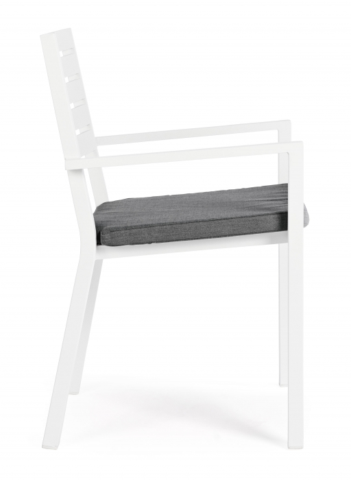 Scaun Helina LD30, Aluminiu/Poliester, Alb/Negru, 55x56.5x86.5 cm [6]