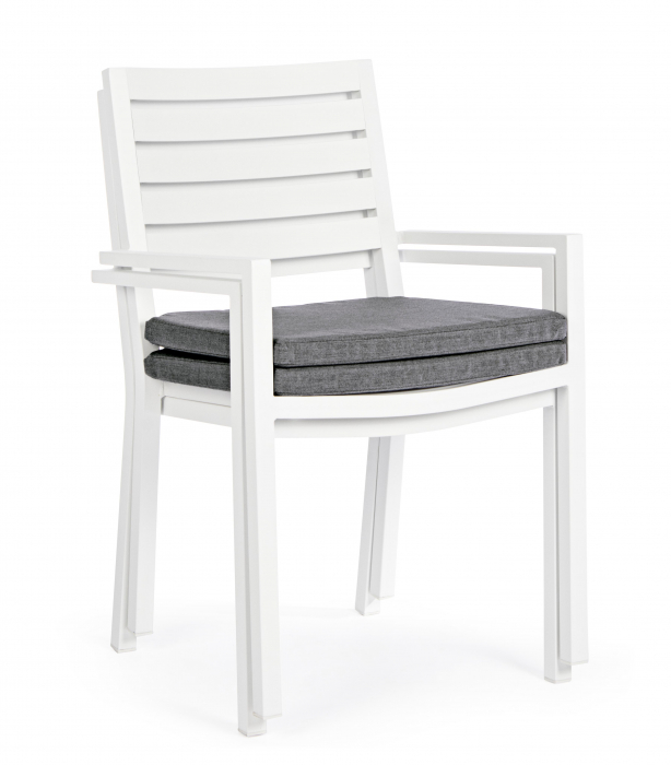 Scaun Helina LD30, Aluminiu/Poliester, Alb/Negru, 55x56.5x86.5 cm [3]
