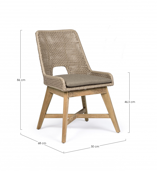 Scaun Hesperia, Aluminiu/Poliester, Crem/Maro, 68x68x86 cm (gold) [4]