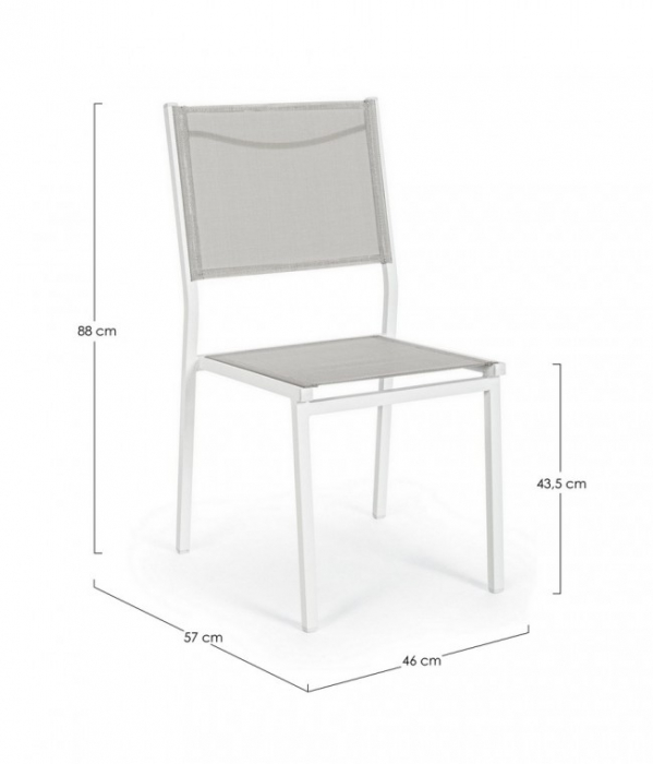 Scaun Hilde, Aluminiu, Alb, 46x57x88 cm [2]