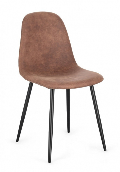Scaun Irelia din Microfibra Negru/Cognac [1]