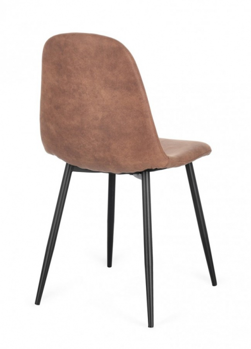 Scaun Irelia din Microfibra Negru/Cognac [2]