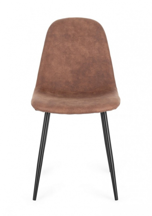 Scaun Irelia din Microfibra Negru/Cognac [3]