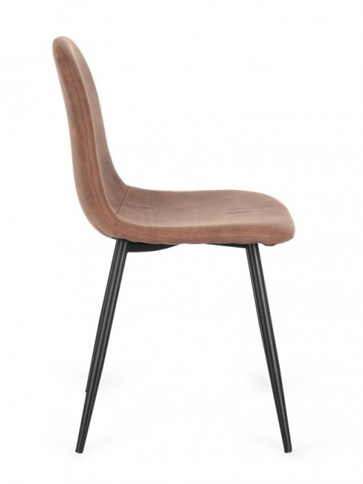 Scaun Irelia din Microfibra Negru/Cognac [5]