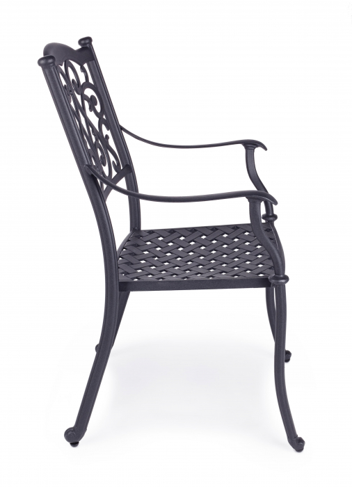 Scaun Ivrea, Aluminiu/Poliester, Negru, 65x60x92 cm [6]