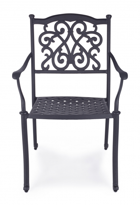 Scaun Ivrea, Aluminiu/Poliester, Negru, 65x60x92 cm [2]