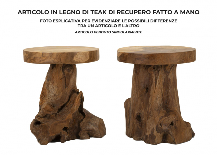 Scaun, JAMET din tec reciclat ø 35x40 cm (piesa unica) [8]